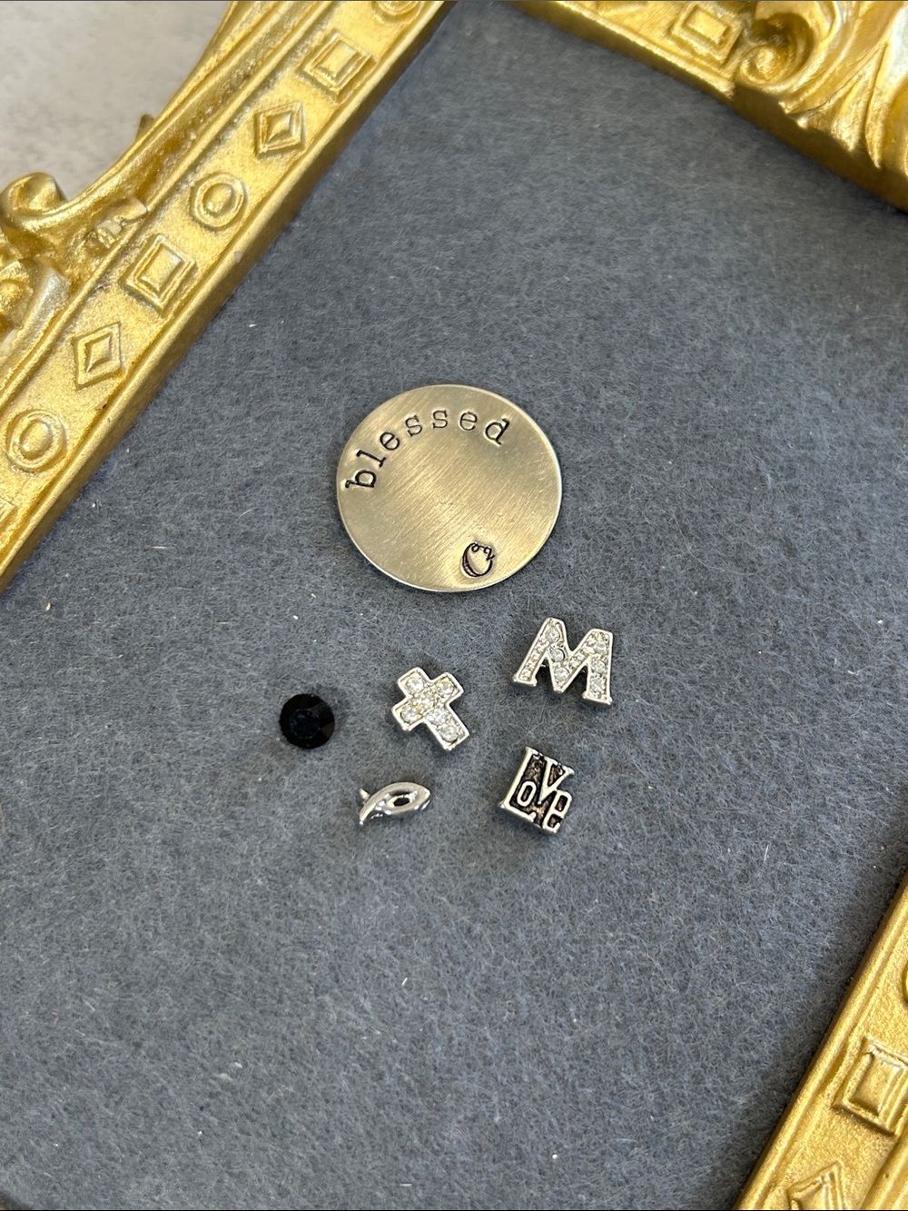 Bundle of Blessed Round Disc and Charms-Silver Tone